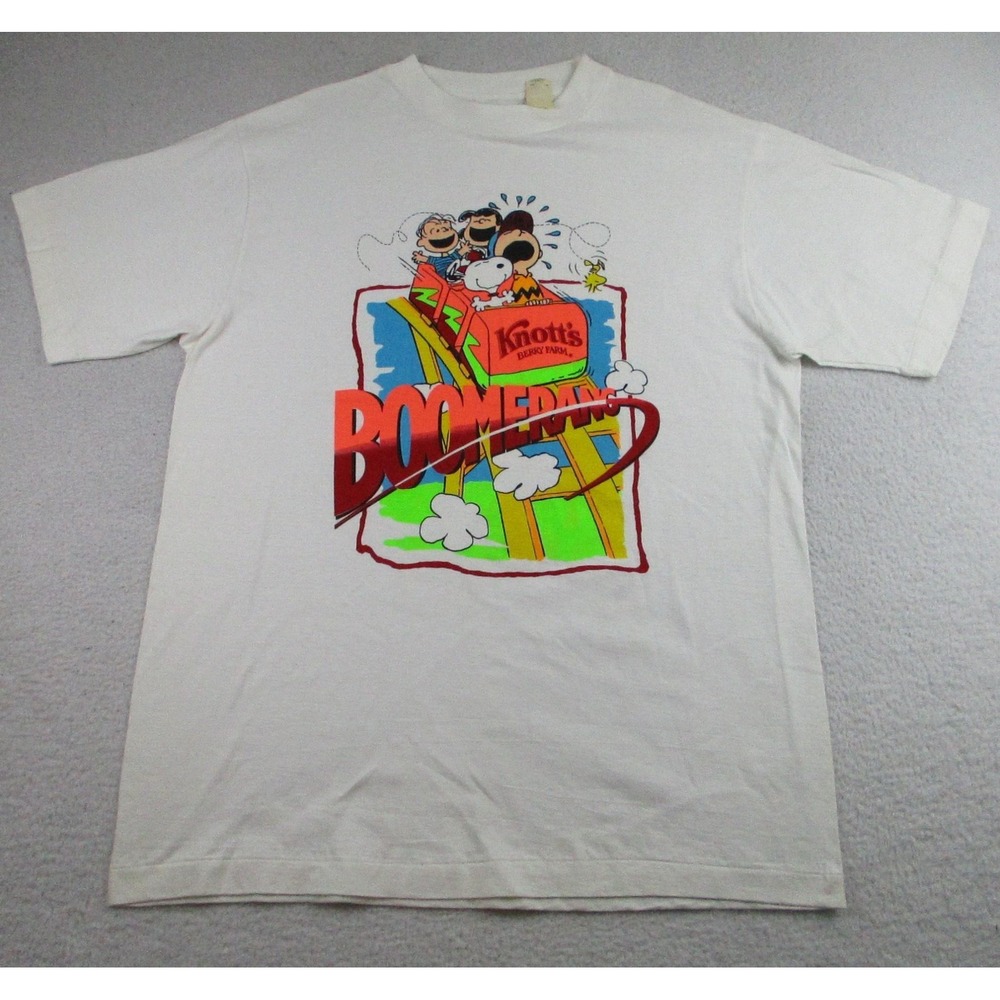 NWT VTG Knotts Berry Farm Boomerang Peanuts Snoopy Shirt Mens XL 80s Jerry Leigh